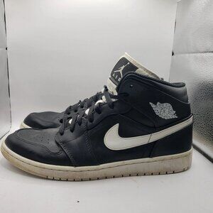 Nike Air Jordan 1 Sneaker Mid Black White 554724-038 US 13 (Pre-owned/No Box)